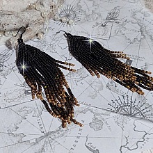 BO Atmosphère montées avec des perles de rocailles japonaises en verre et des crochets noires laiton
