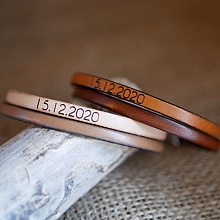 Bracelet cuir double couleur personnalisable mixte femme ou homme