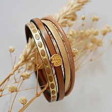 Bracelet manchette femme doré mini cabochon Arbre de vie