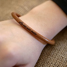 Bracelet femme cuir rond personnalisé par gravure