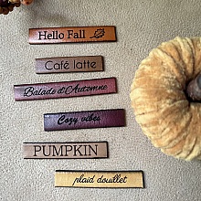 Ensemble stickers en cuir gravé thème automne 
