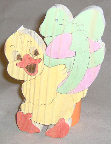 decor paques poussin en bois