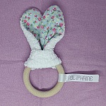 Décoration oreilles de lapin pour chambre de bébé Bleu clair fleuri